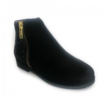 A-2834 Suede and Glitter Ankle Boot